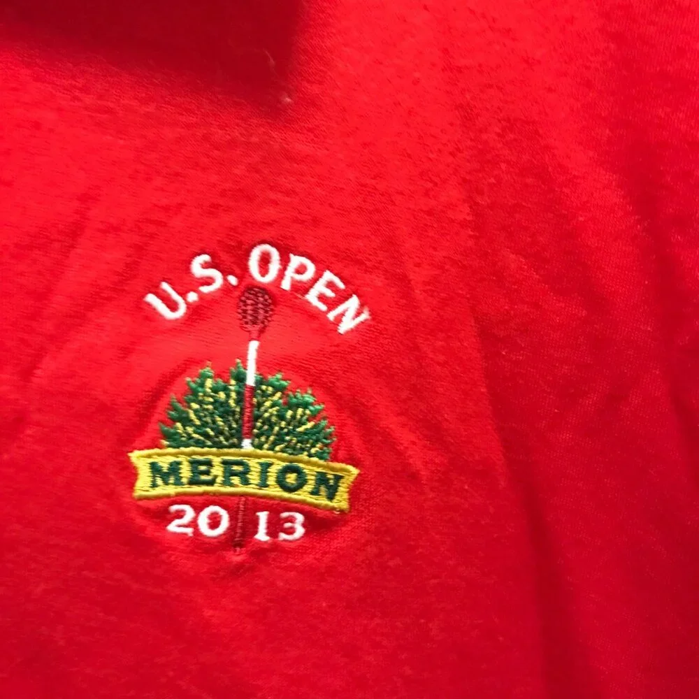 Polo Golf Ralph Lauren Men's Red US Open Merion 2013 Polo Shirt Size XL Preppy‎